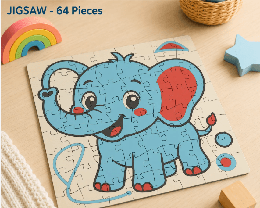 Jigsaw Puzzle - 64 Pieces - Elephant, PLA
