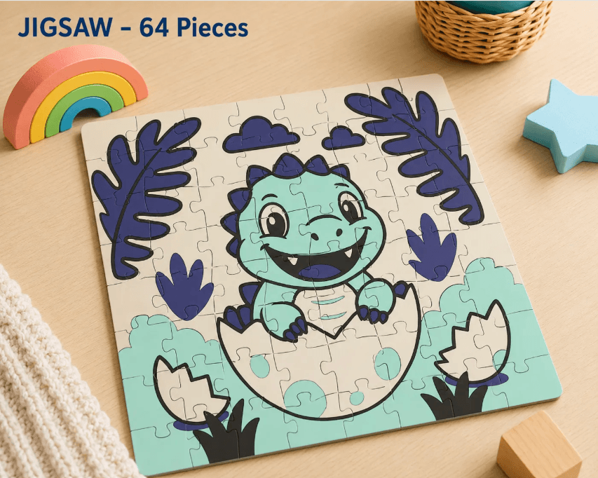 Jigsaw Puzzle - 64 Pieces - Dino, PLA