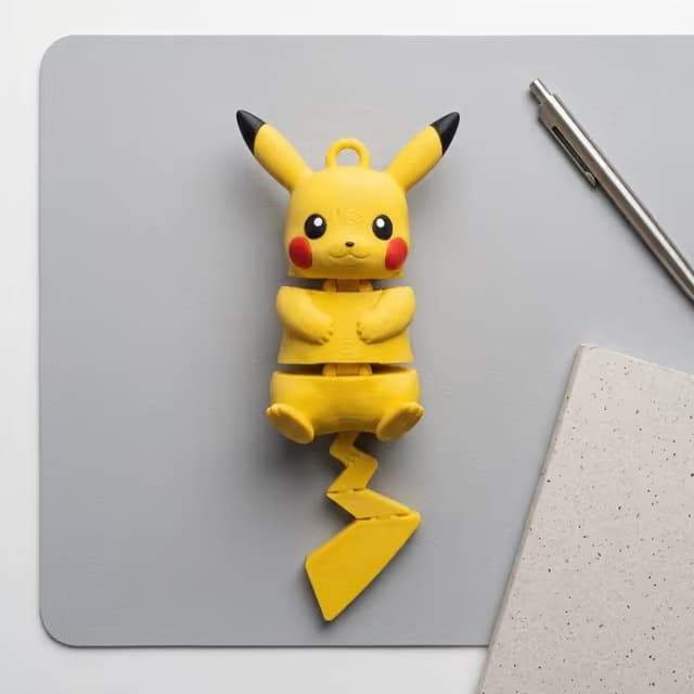 Pikachu Articulated Pocket Keychain, PLA Silk Dual-Color